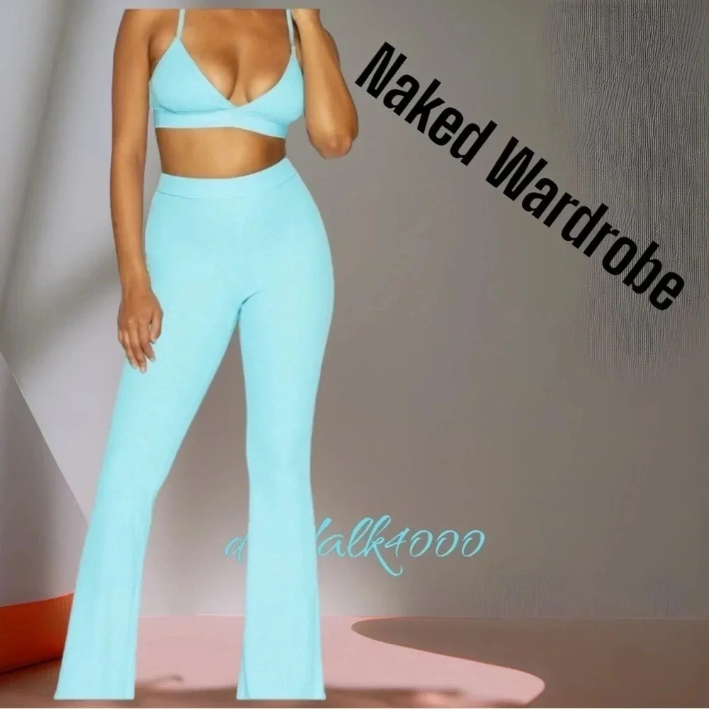 SOLD OUT Naked Wardrobe Flare Game Pants Baby Blue 1X